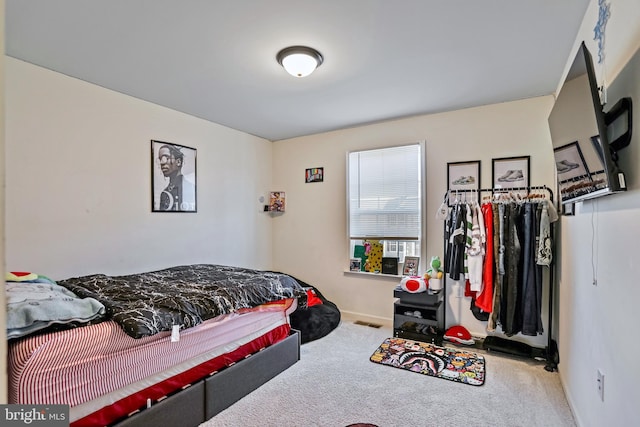 bedroom with carpet floors