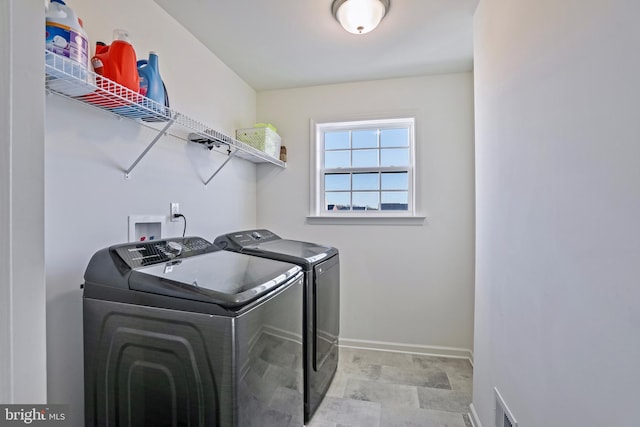 laundry room with separate washer and dryer