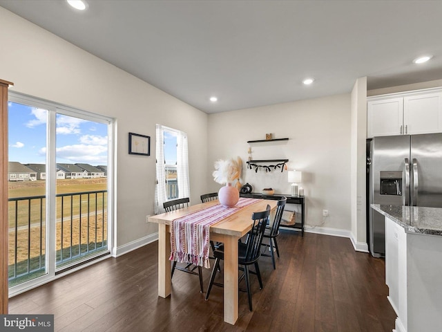 dining room featuring dark wood-type flooring