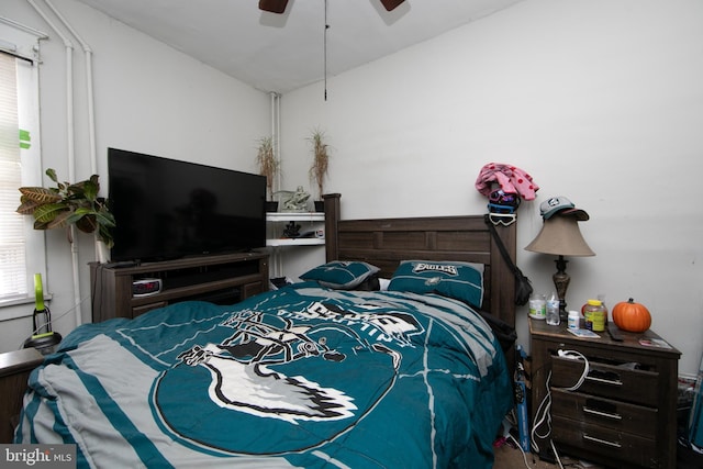 bedroom featuring ceiling fan