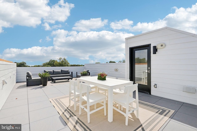 view of patio featuring an outdoor living space