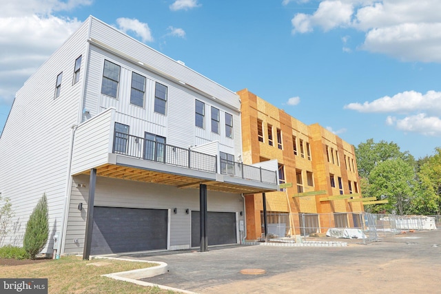 view of property featuring a garage