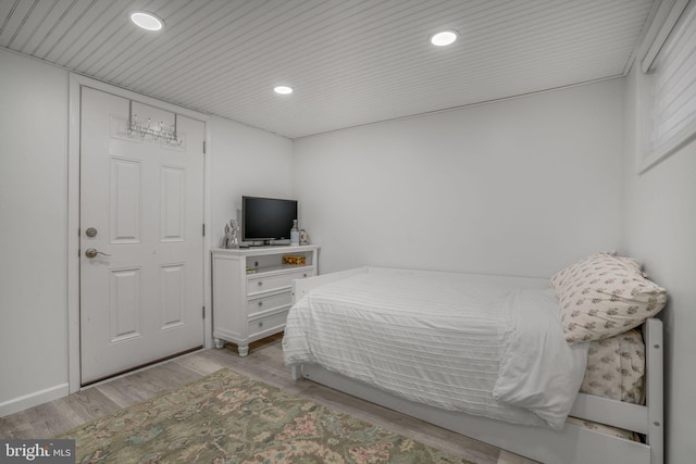 bedroom featuring light hardwood / wood-style flooring