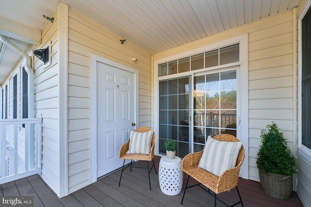 deck featuring covered porch