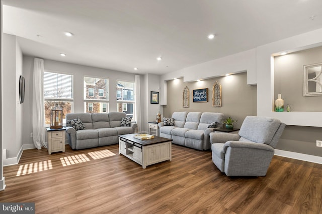 living room featuring wood-type flooring