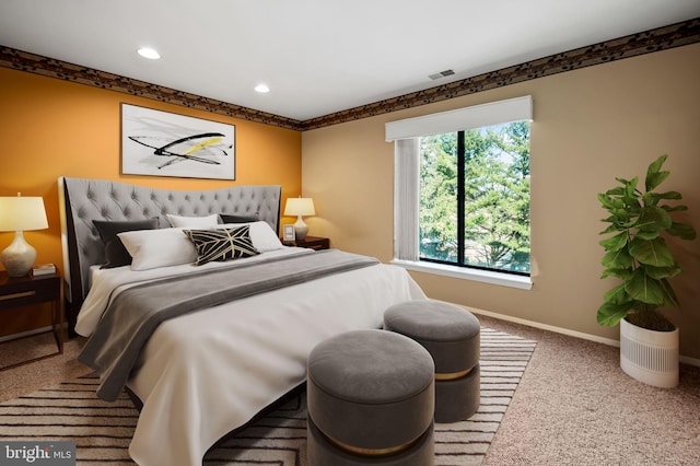 view of carpeted bedroom