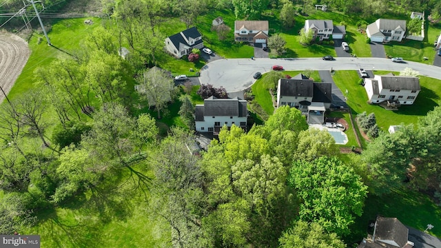 aerial view featuring a residential view