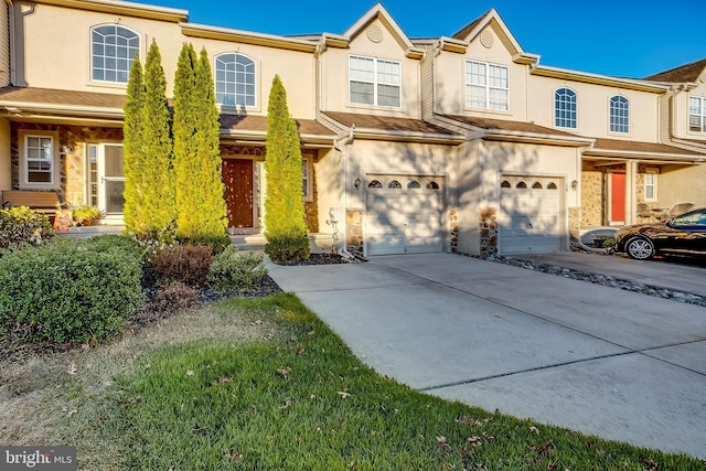 view of property featuring a garage