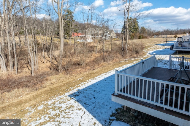 view of yard featuring a wooden deck