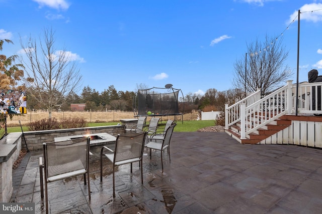 view of patio / terrace with a trampoline