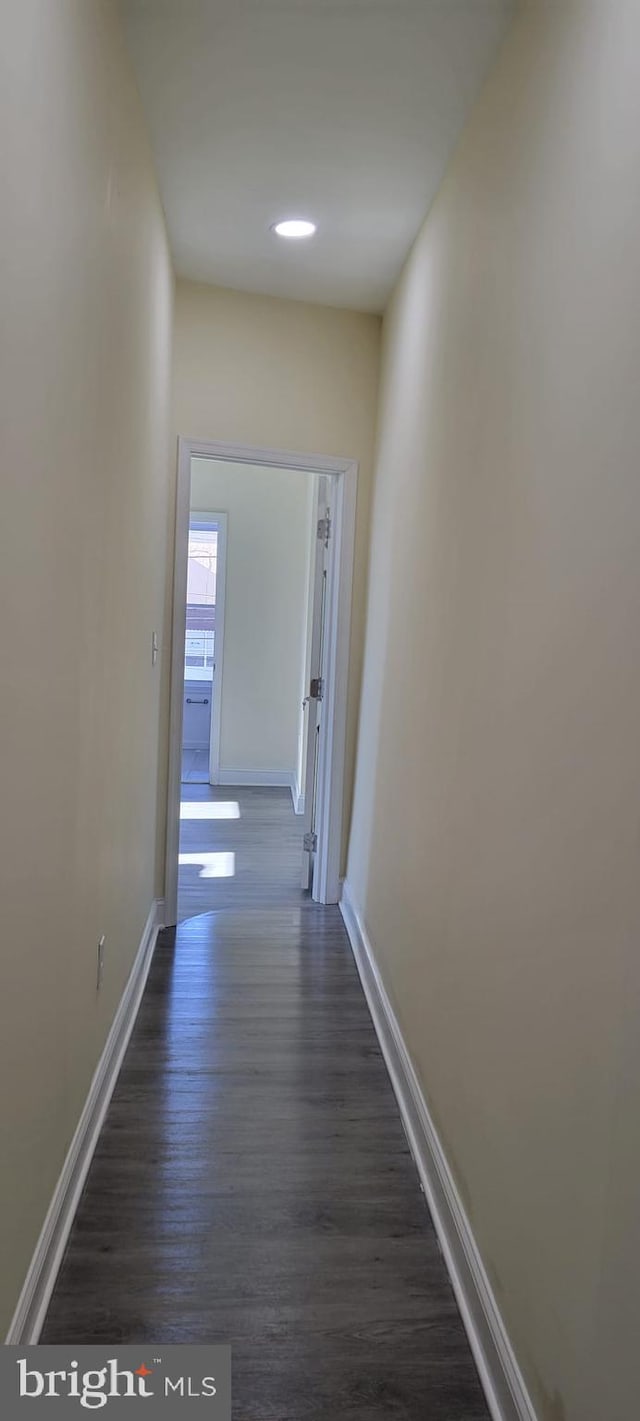 hall featuring dark hardwood / wood-style floors