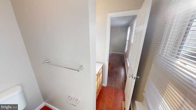 12459 Charter Oak Ct, Waldorf, MD 20601 - interior space featuring wood-type flooring and toilet