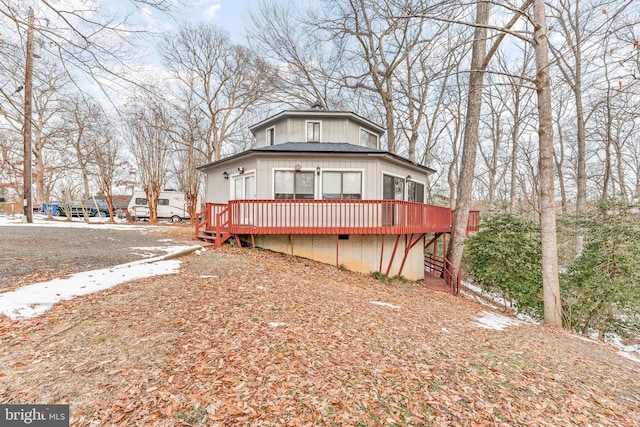 exterior space with a wooden deck