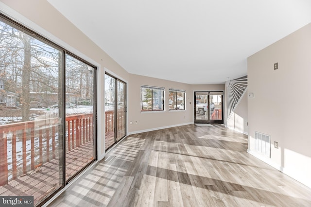 view of unfurnished sunroom