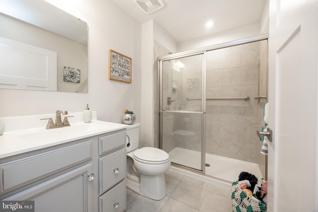 108 Zachary Way, Pottstown, PA 19464 - full bath featuring toilet, tile patterned flooring, vanity, and a stall shower