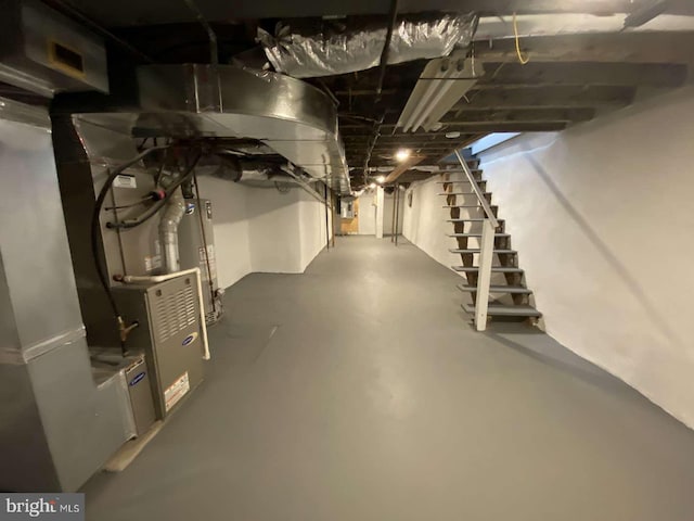 basement with water heater