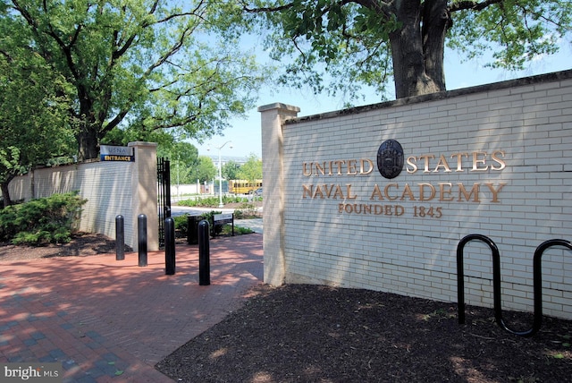 view of community sign