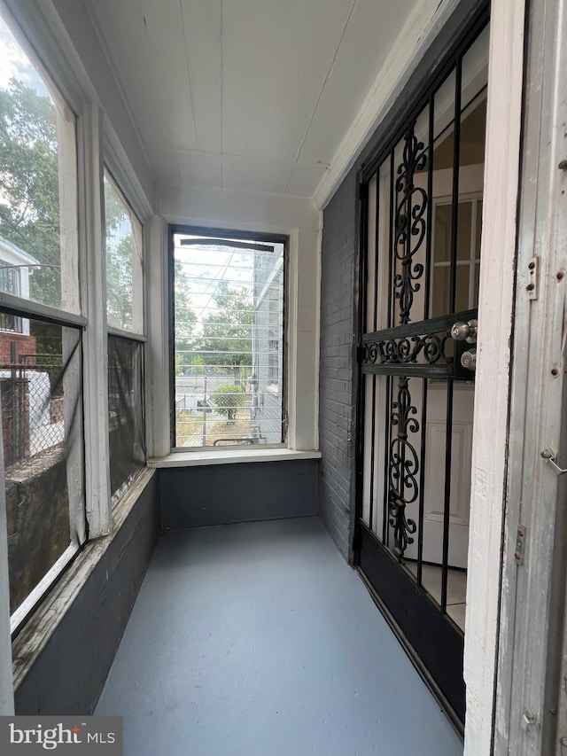 view of unfurnished sunroom