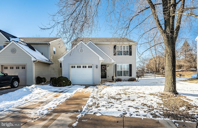 front of property featuring a garage