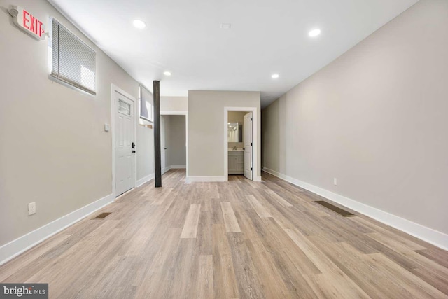 interior space featuring light hardwood / wood-style floors