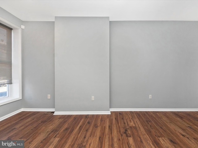 unfurnished room featuring dark hardwood / wood-style floors