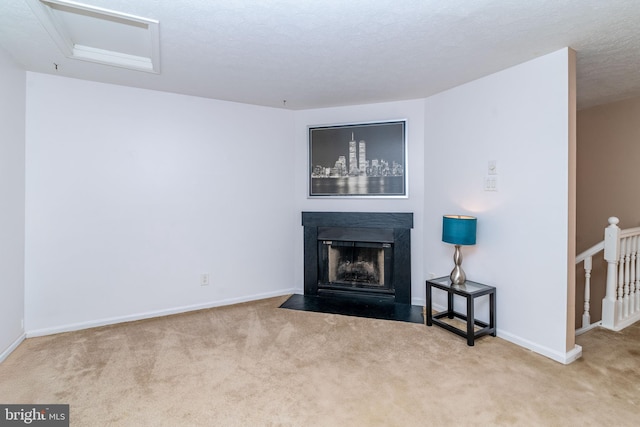 living room with light colored carpet