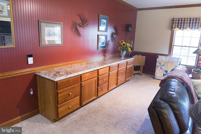 interior space featuring crown molding