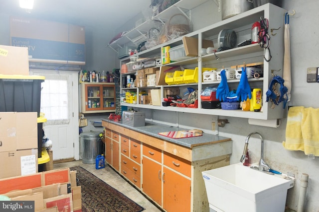 storage room featuring sink