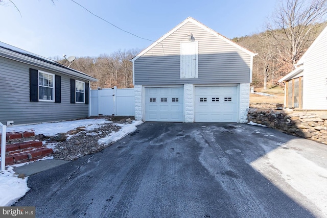 view of garage