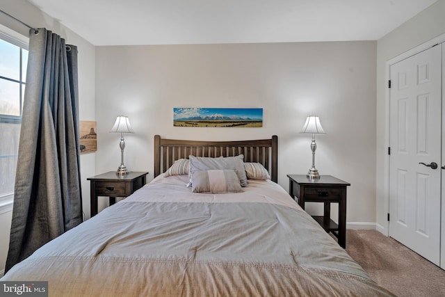 bedroom featuring carpet