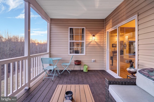 view of deck at dusk