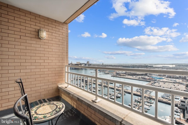 balcony with a water view