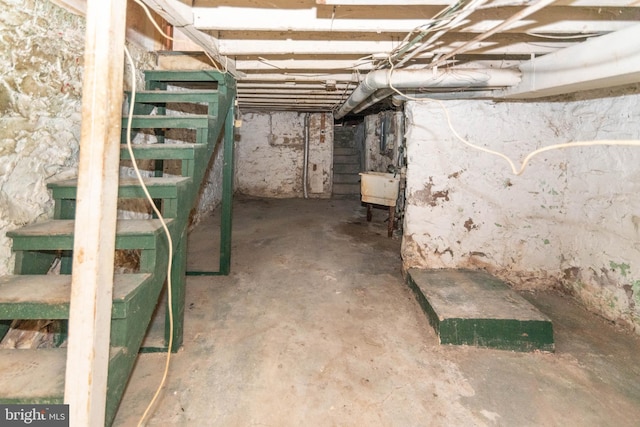 basement with sink