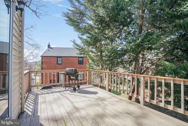 deck with area for grilling