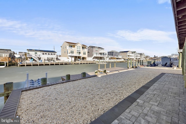 exterior space featuring a boat dock