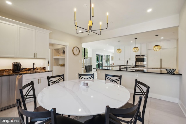 dining room with sink