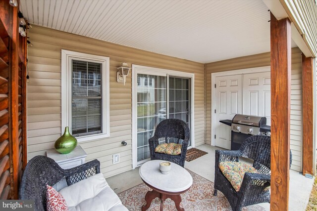 view of patio / terrace featuring a grill