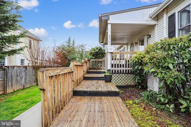 view of wooden deck