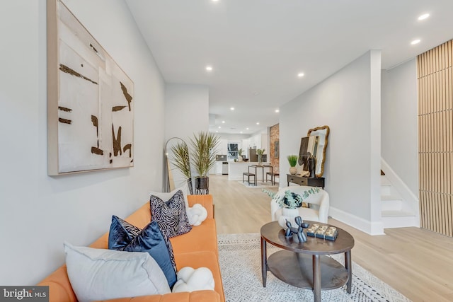 living room featuring wood-type flooring