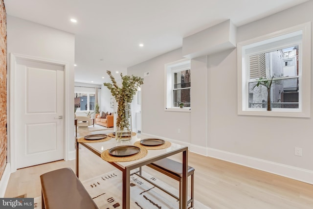 dining area featuring light hardwood / wood-style flooring