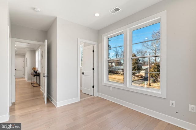 interior space featuring light hardwood / wood-style flooring and a wealth of natural light