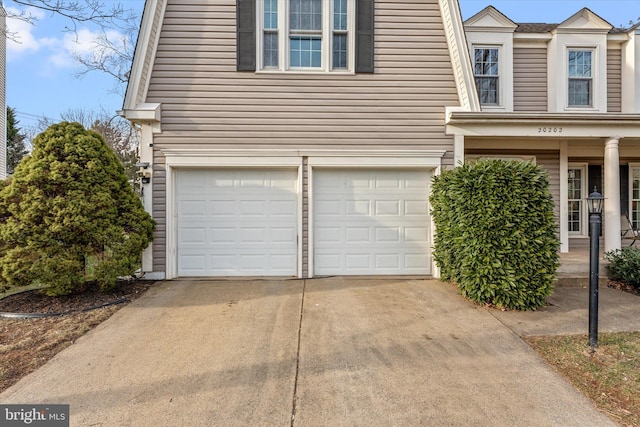 exterior space featuring a garage