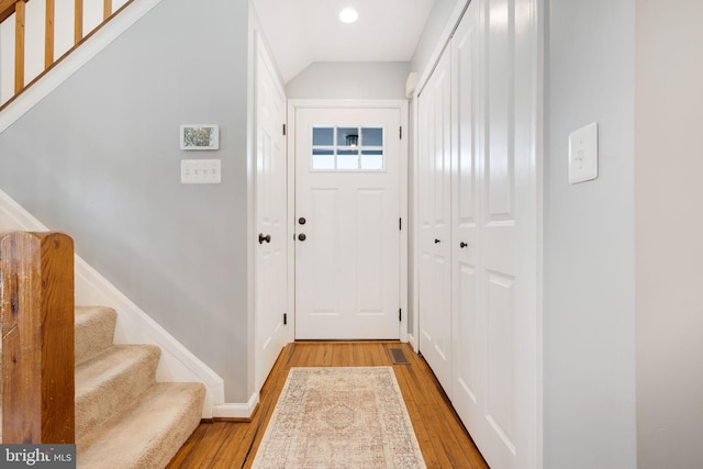 entryway featuring light hardwood / wood-style floors