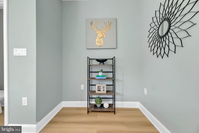 interior space with hardwood / wood-style flooring