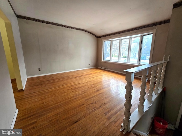 spare room featuring wood-type flooring