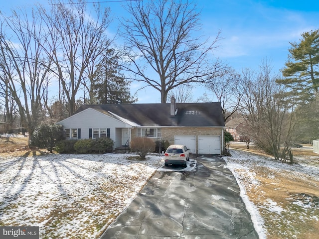 view of front facade with a garage