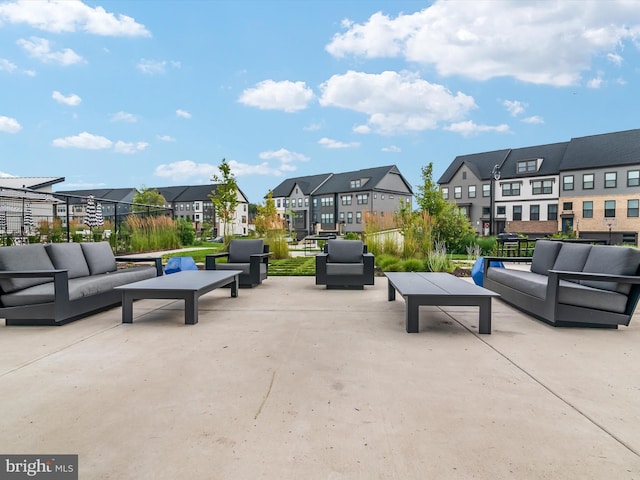 view of patio with outdoor lounge area