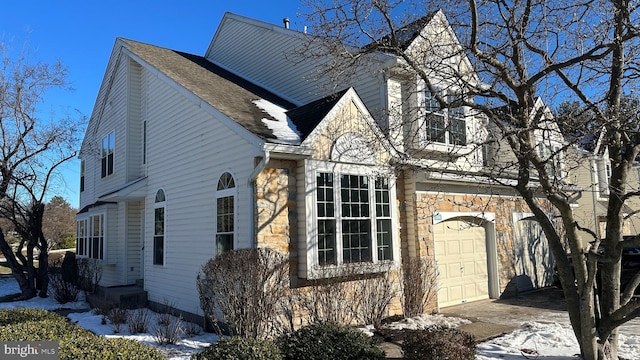 view of front of house with a garage