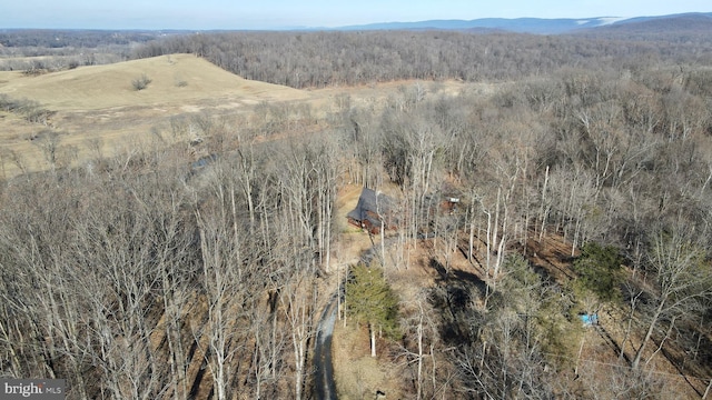 bird's eye view with a mountain view