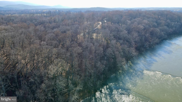 drone / aerial view with a mountain view